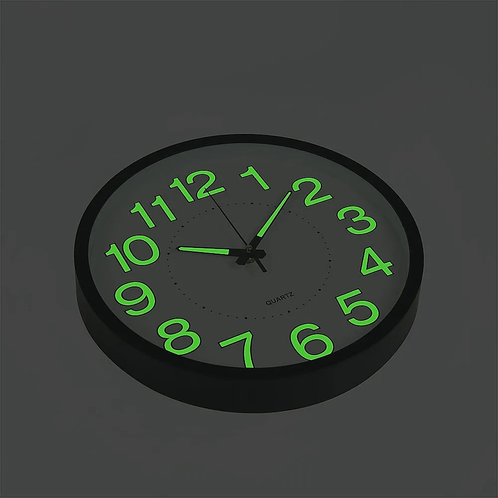 305mm Luminous Quartz Silent Wall Clock Glow in Dark