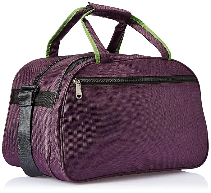 Alpha Nemesis Travel Duffle Bag for Trip for Men and Women Made With Water Resistant polyester Cabin Size 47 cms Magenta Green Travel Duffle Bag