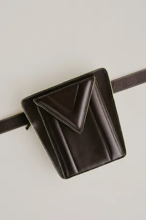 Belt Bag: Belt XL Stitched Ebony / Lime   Trapezium M Stitched Ebony / Lime