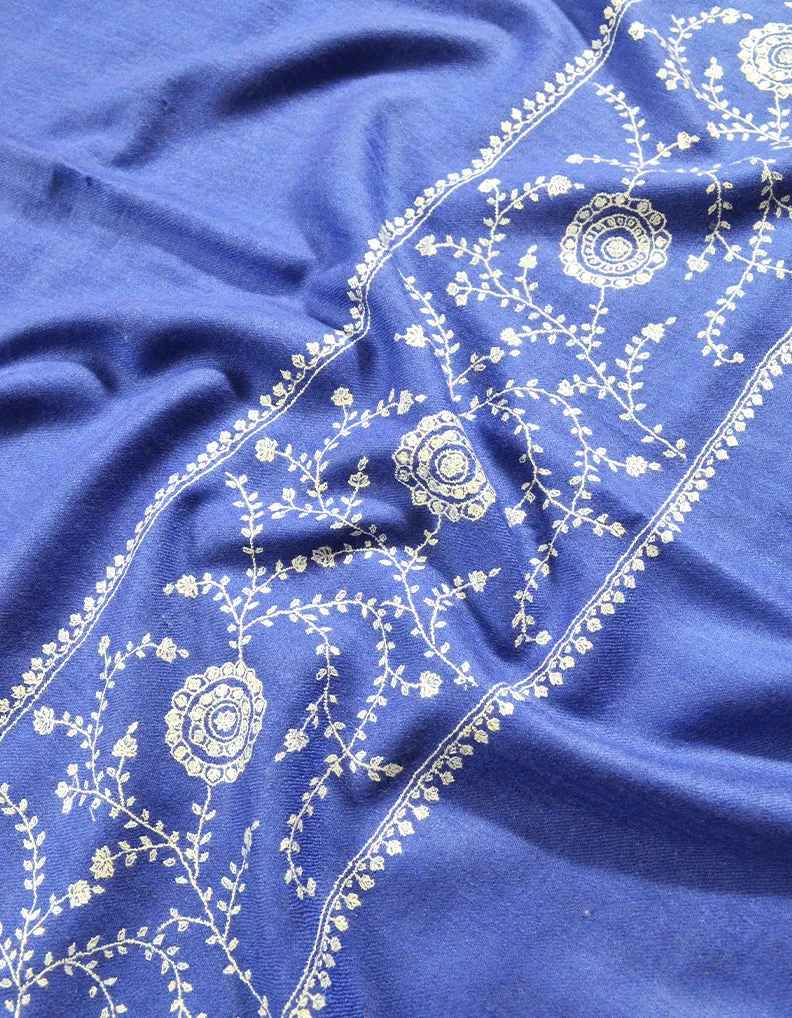 blue embroidery pashmina stole 8135