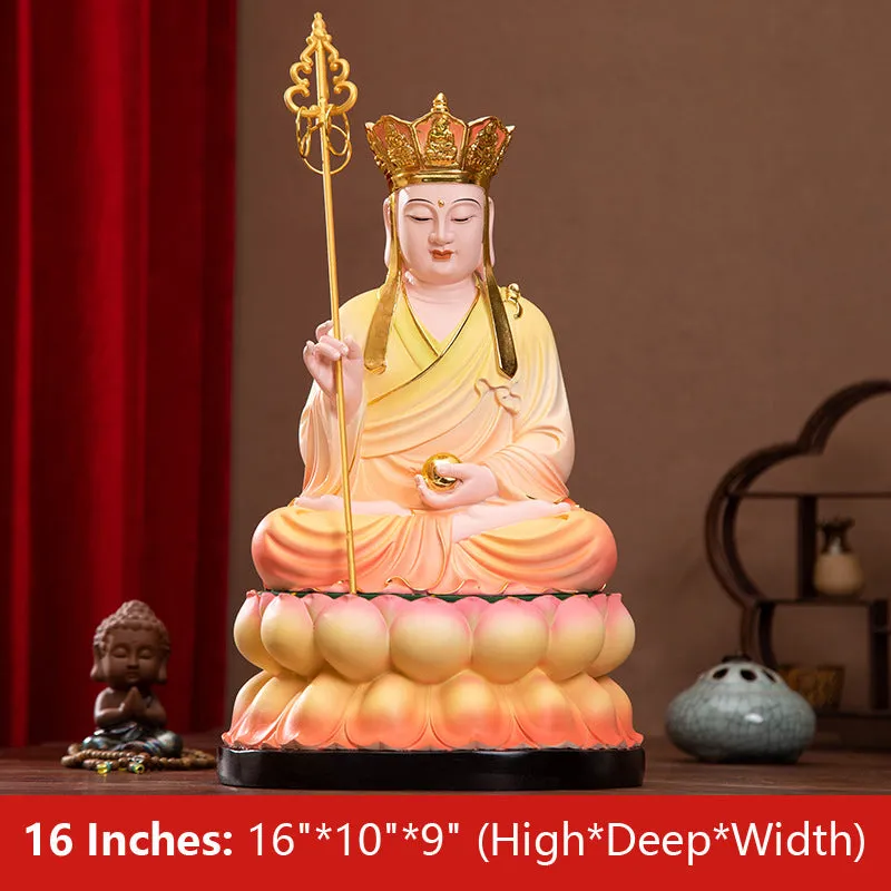Earth Matrix, Dizang Pusa, Kṣitigarbha Statue, Pastel Resin Material