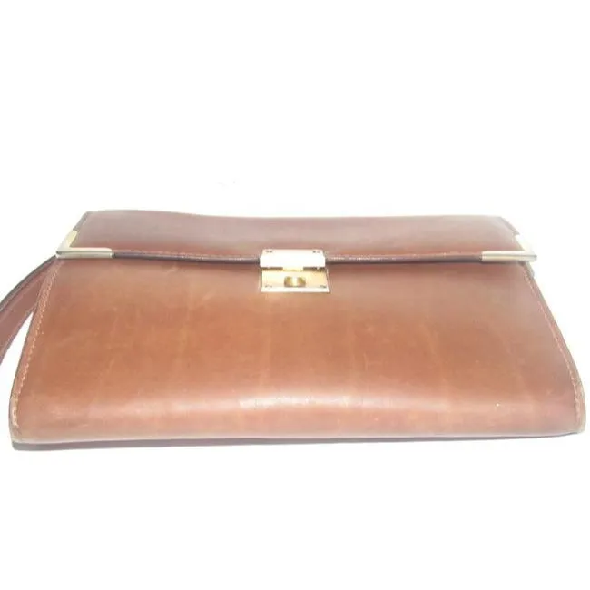Gucci Vintage Purses Brown Leather Clutch