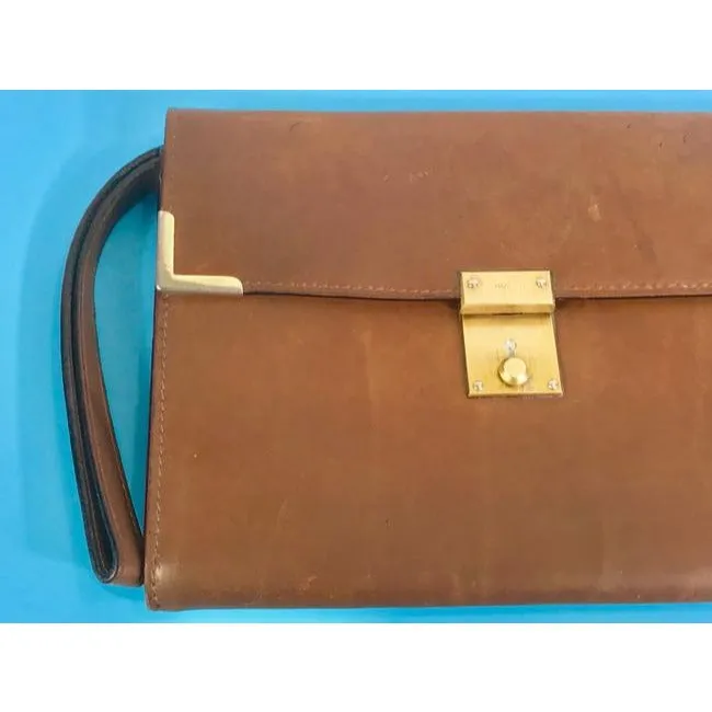 Gucci Vintage Purses Brown Leather Clutch
