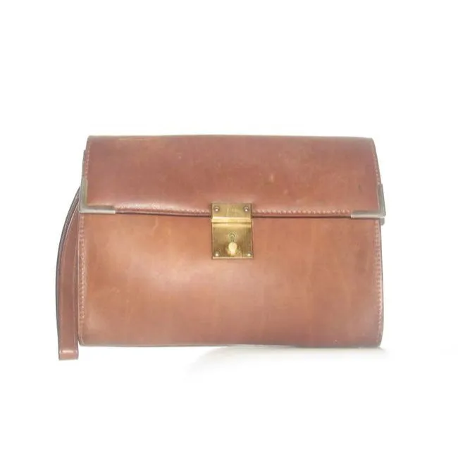 Gucci Vintage Purses Brown Leather Clutch