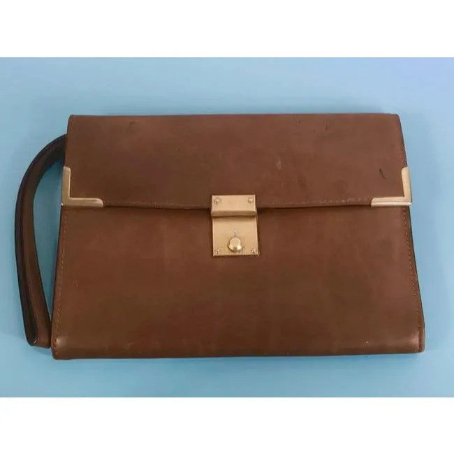 Gucci Vintage Purses Brown Leather Clutch