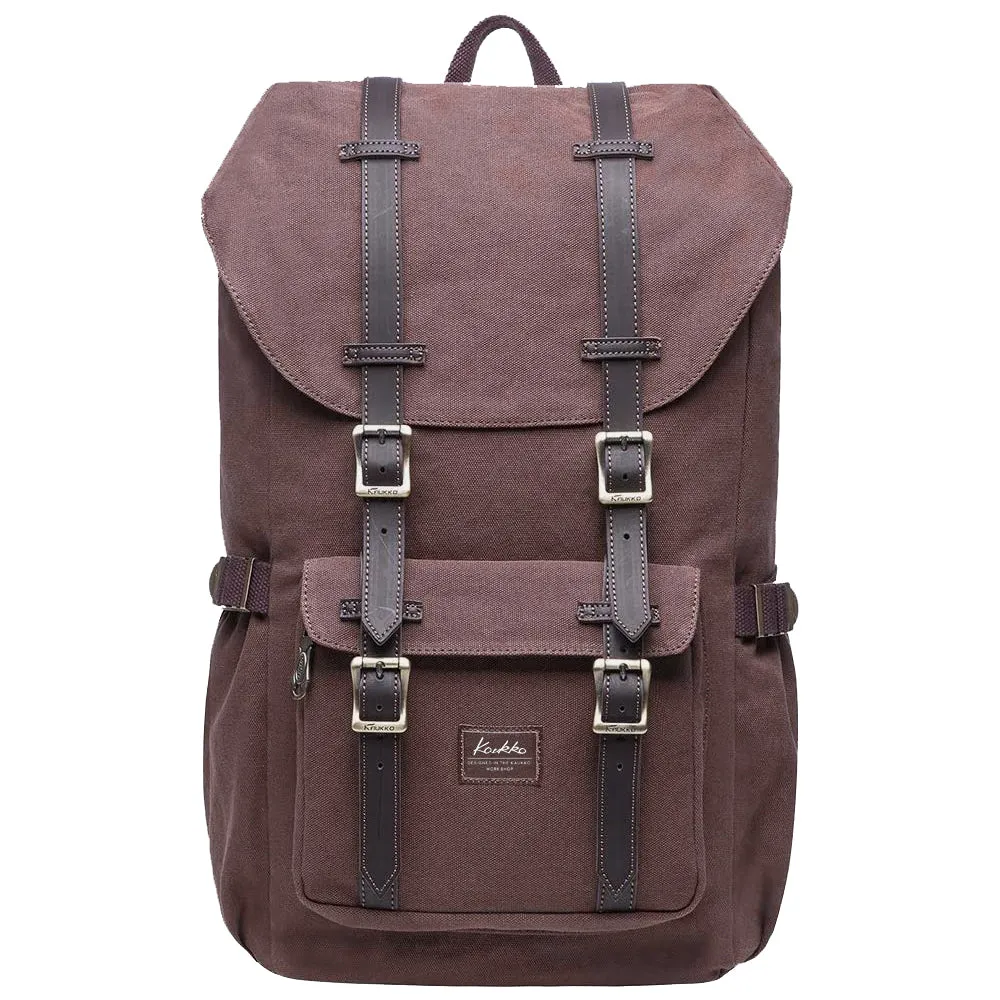KAUKKO Retro Canvas Backpack for city trips, E5-1 ( Coffee / 22L )