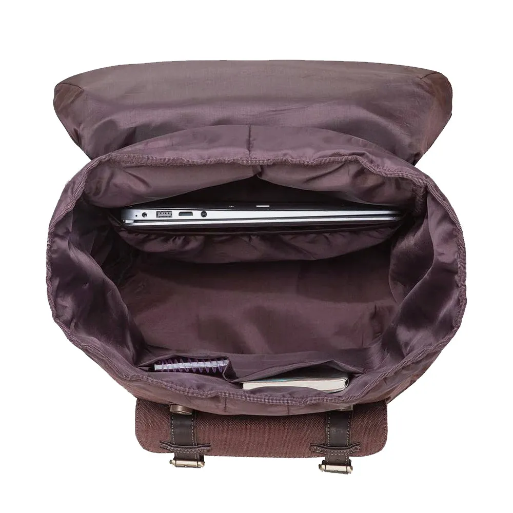 KAUKKO Retro Canvas Backpack for city trips, E5-1 ( Coffee / 22L )