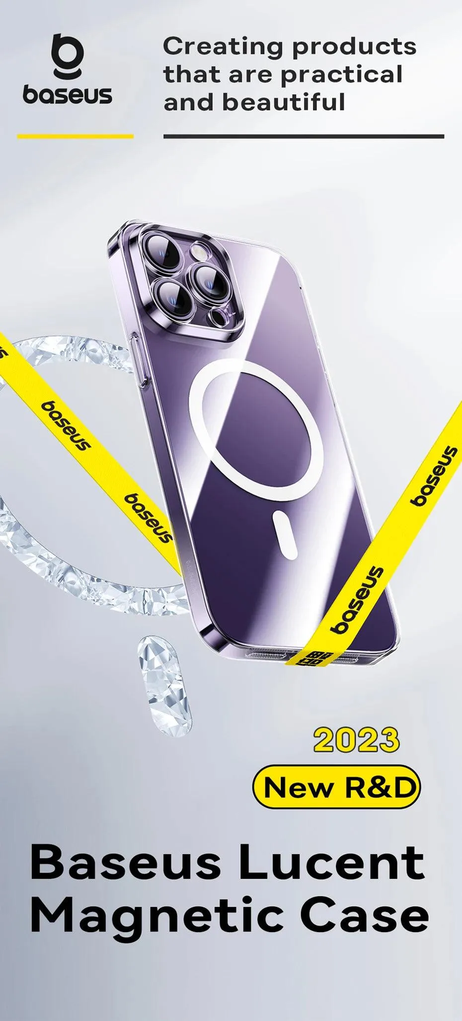 Lucent Magnetic Clear Hard Case for iPhone - Slim, Durable & MagSafe Compatible