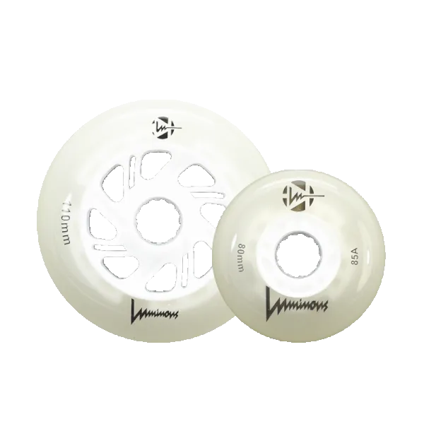 Luminous Light Up Inline Wheels White Glow 84mm 85A - 4 Pack