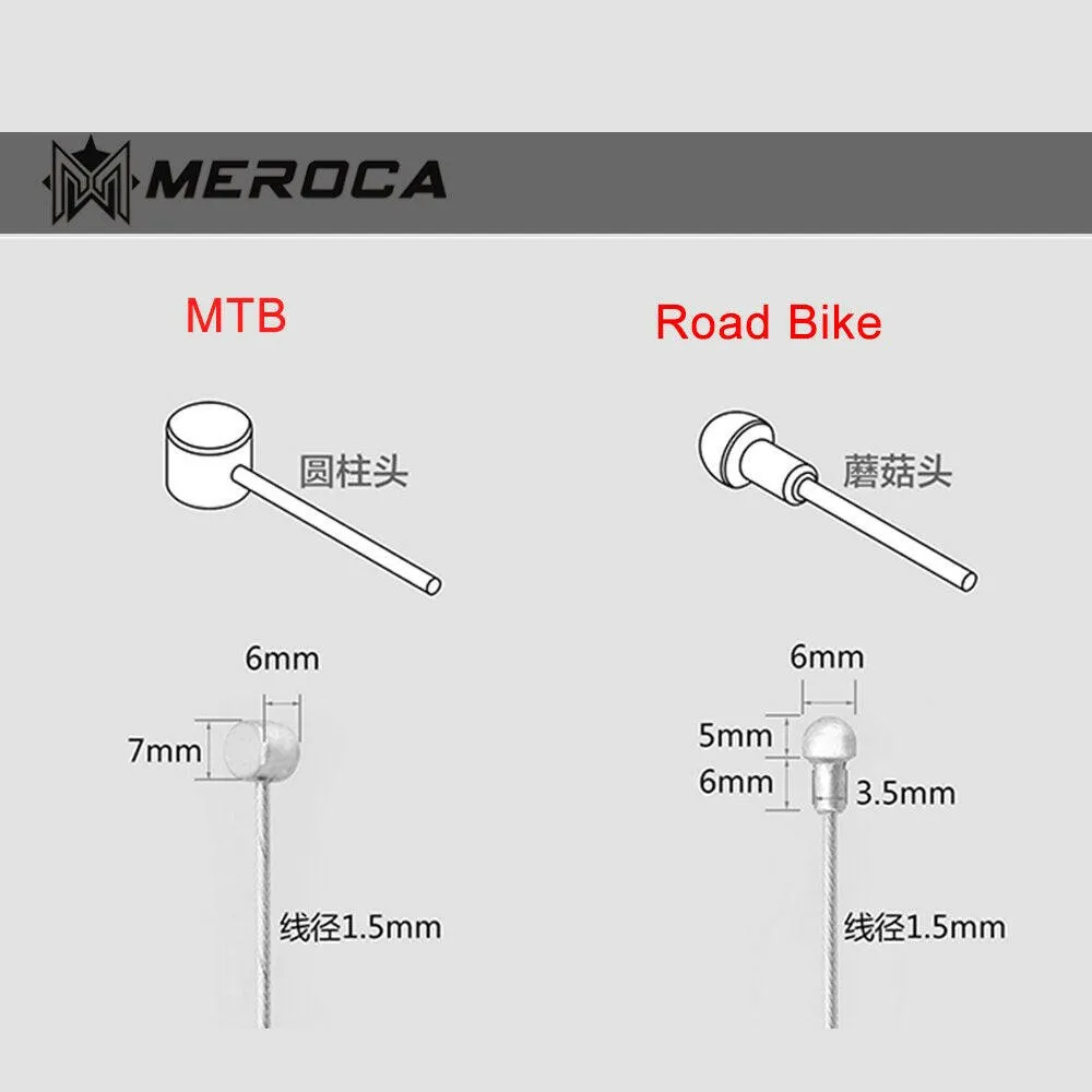 MEROCA Mountain Bike Brake / Speed Shift Cable Kit 2m 2.5m Road Bike BMX High Quality Brake Cable Speed Cable