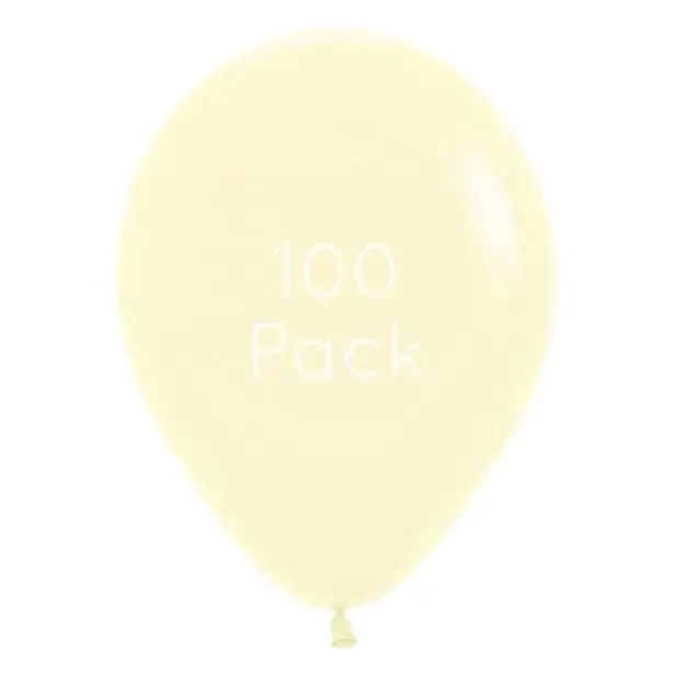 Pastel Matte Yellow Balloons - 100 Pkt
