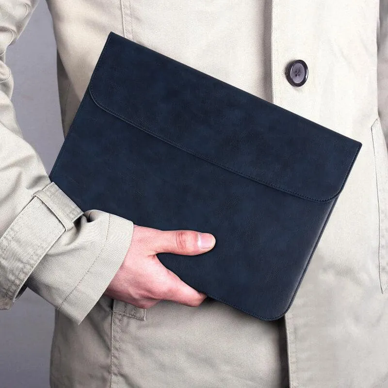 PU Leather Laptop Sleeve With Power Pouch