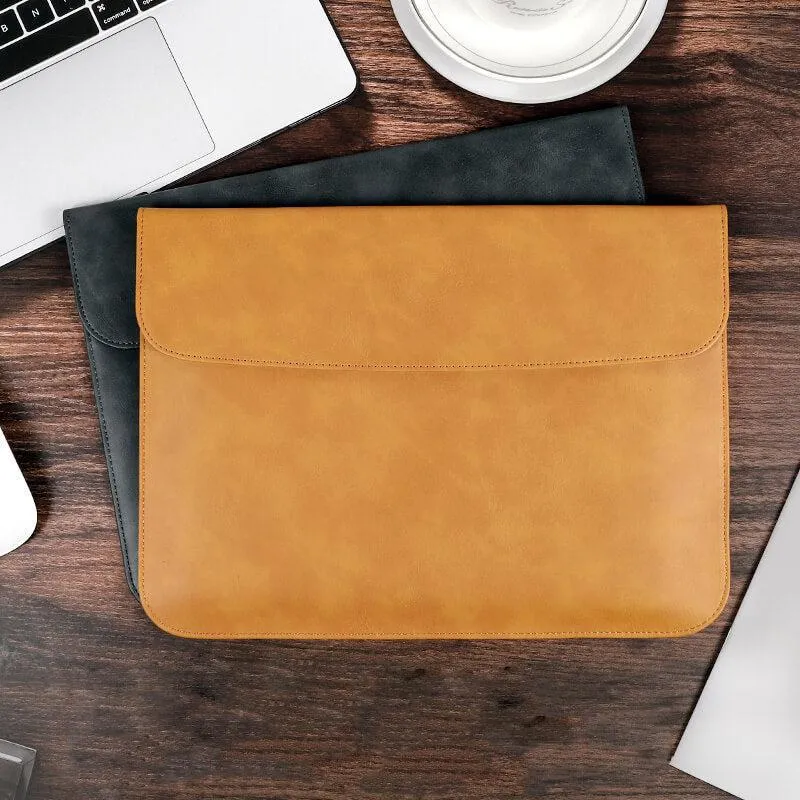 PU Leather Laptop Sleeve With Power Pouch