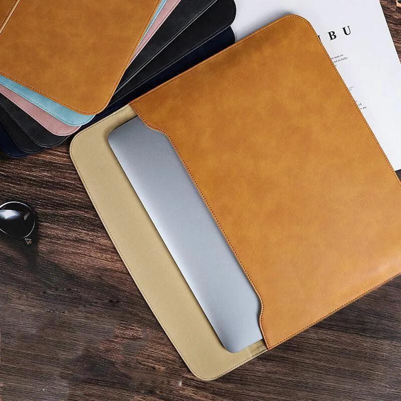 PU Leather Laptop Sleeve With Power Pouch