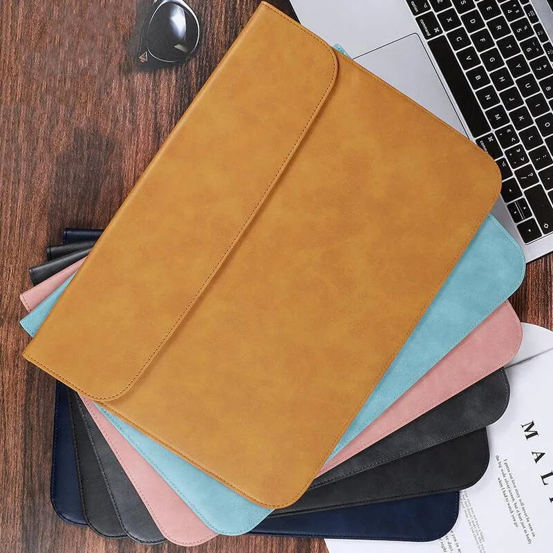 PU Leather Laptop Sleeve With Power Pouch