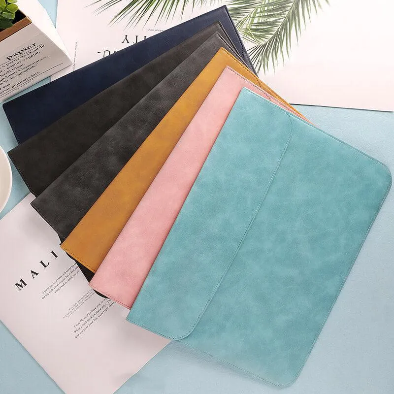PU Leather Laptop Sleeve With Power Pouch