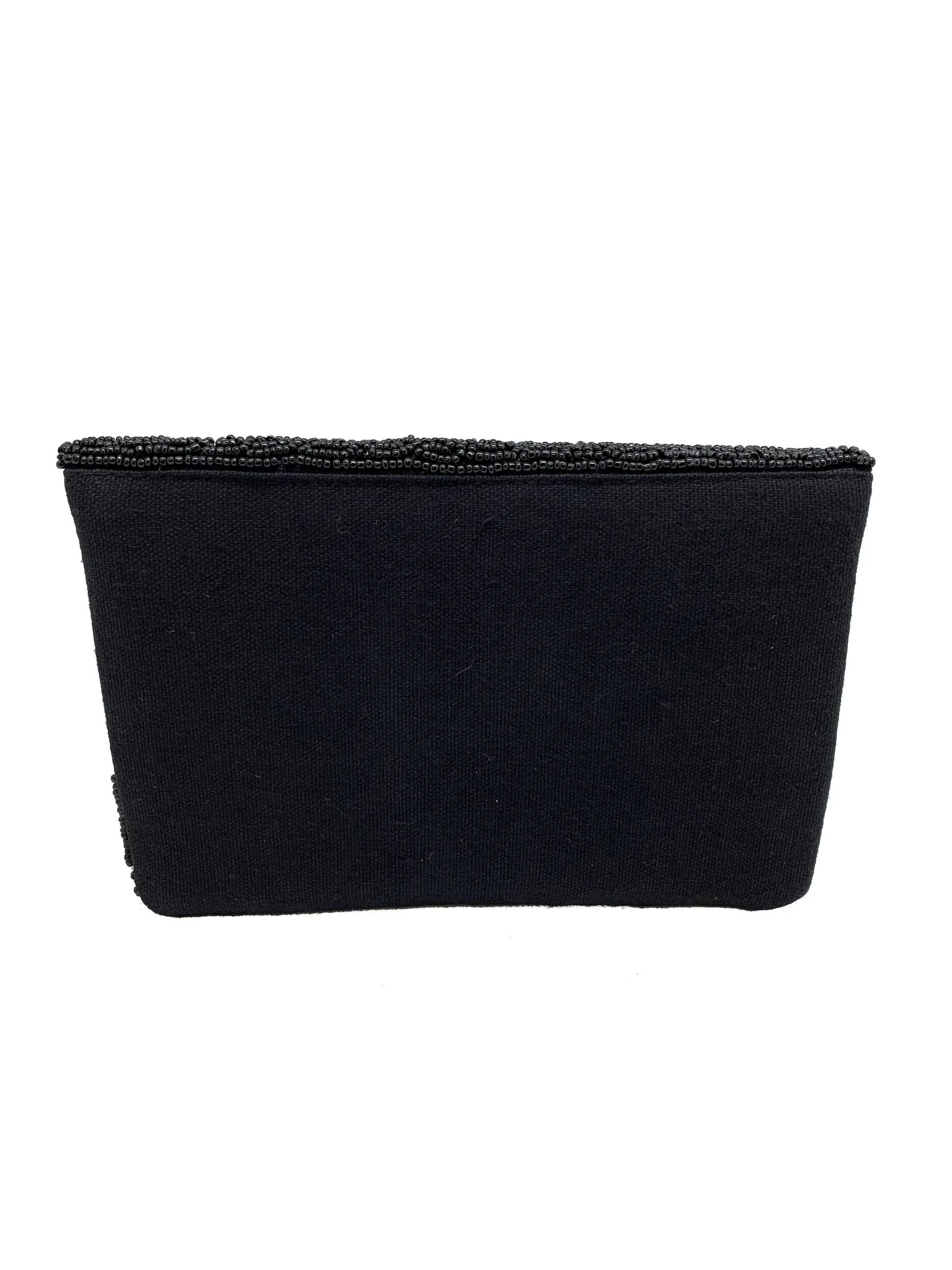 Red Lips Beaded Clutch Bag