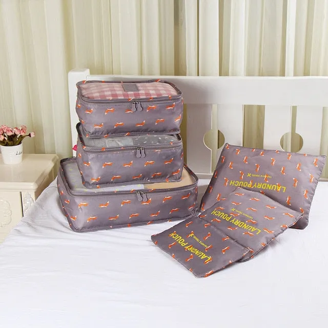RUPUTIN 6PCS/Set Travel Mesh Bag Luggage Organizer Packing Cube Organizer For Clothing Socks