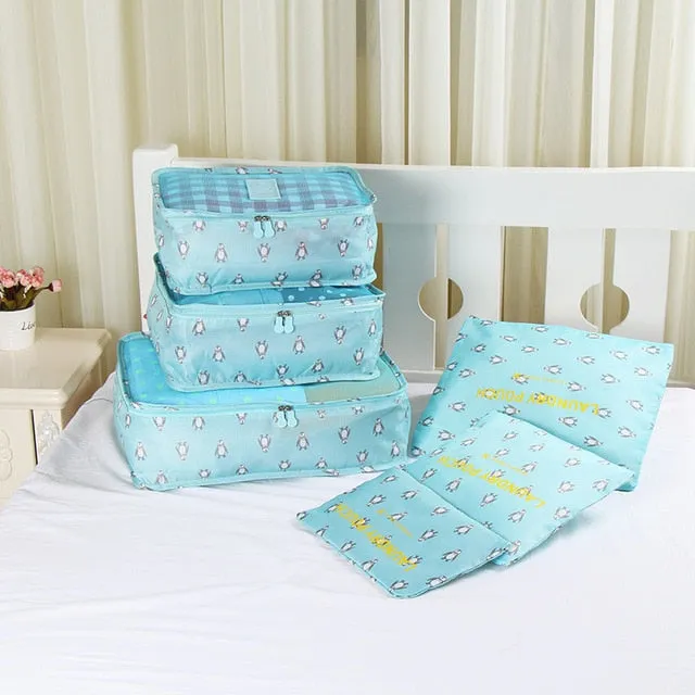 RUPUTIN 6PCS/Set Travel Mesh Bag Luggage Organizer Packing Cube Organizer For Clothing Socks