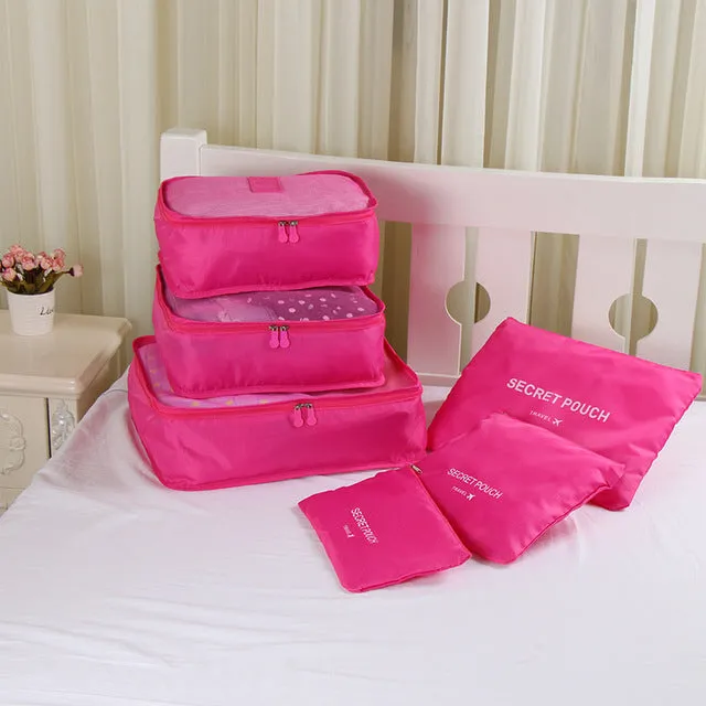 RUPUTIN 6PCS/Set Travel Mesh Bag Luggage Organizer Packing Cube Organizer For Clothing Socks