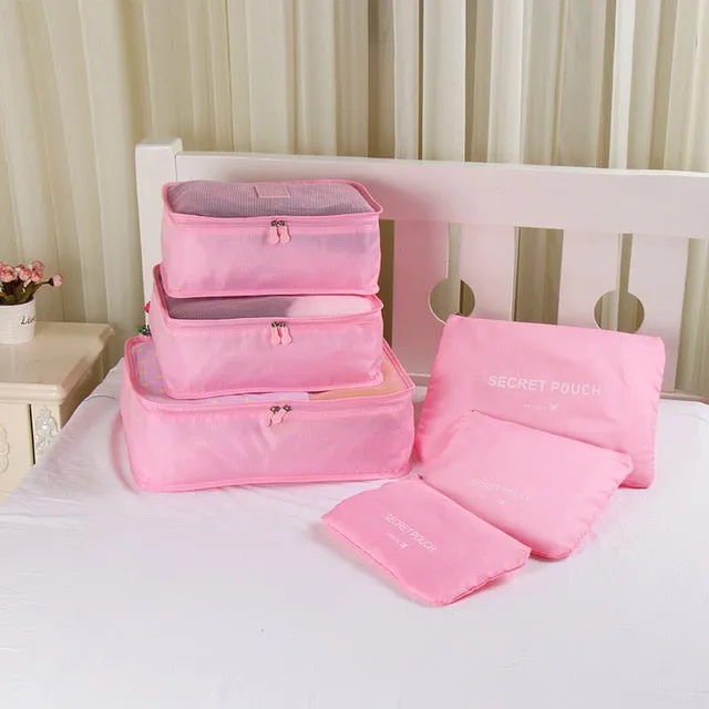 RUPUTIN 6PCS/Set Travel Mesh Bag Luggage Organizer Packing Cube Organizer For Clothing Socks