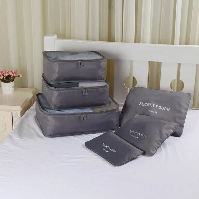 RUPUTIN 6PCS/Set Travel Mesh Bag Luggage Organizer Packing Cube Organizer For Clothing Socks