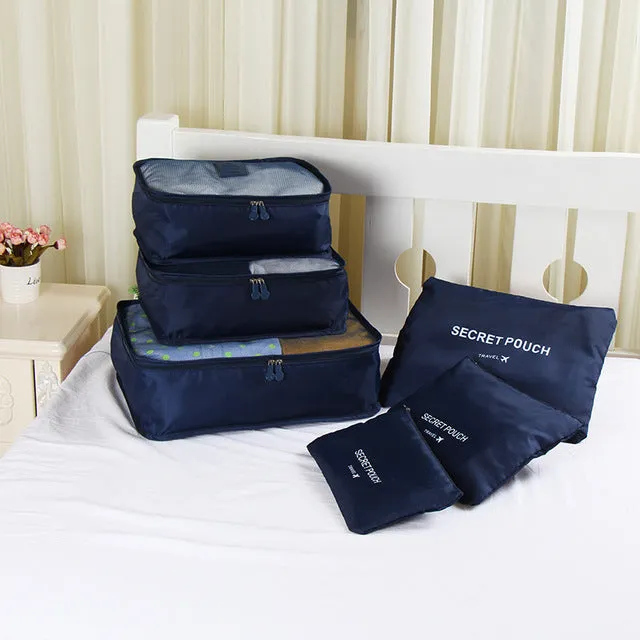RUPUTIN 6PCS/Set Travel Mesh Bag Luggage Organizer Packing Cube Organizer For Clothing Socks