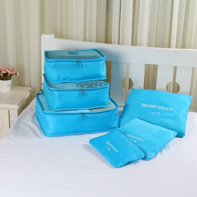 RUPUTIN 6PCS/Set Travel Mesh Bag Luggage Organizer Packing Cube Organizer For Clothing Socks