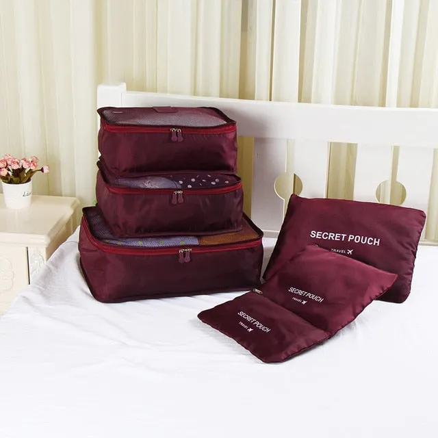 RUPUTIN 6PCS/Set Travel Mesh Bag Luggage Organizer Packing Cube Organizer For Clothing Socks