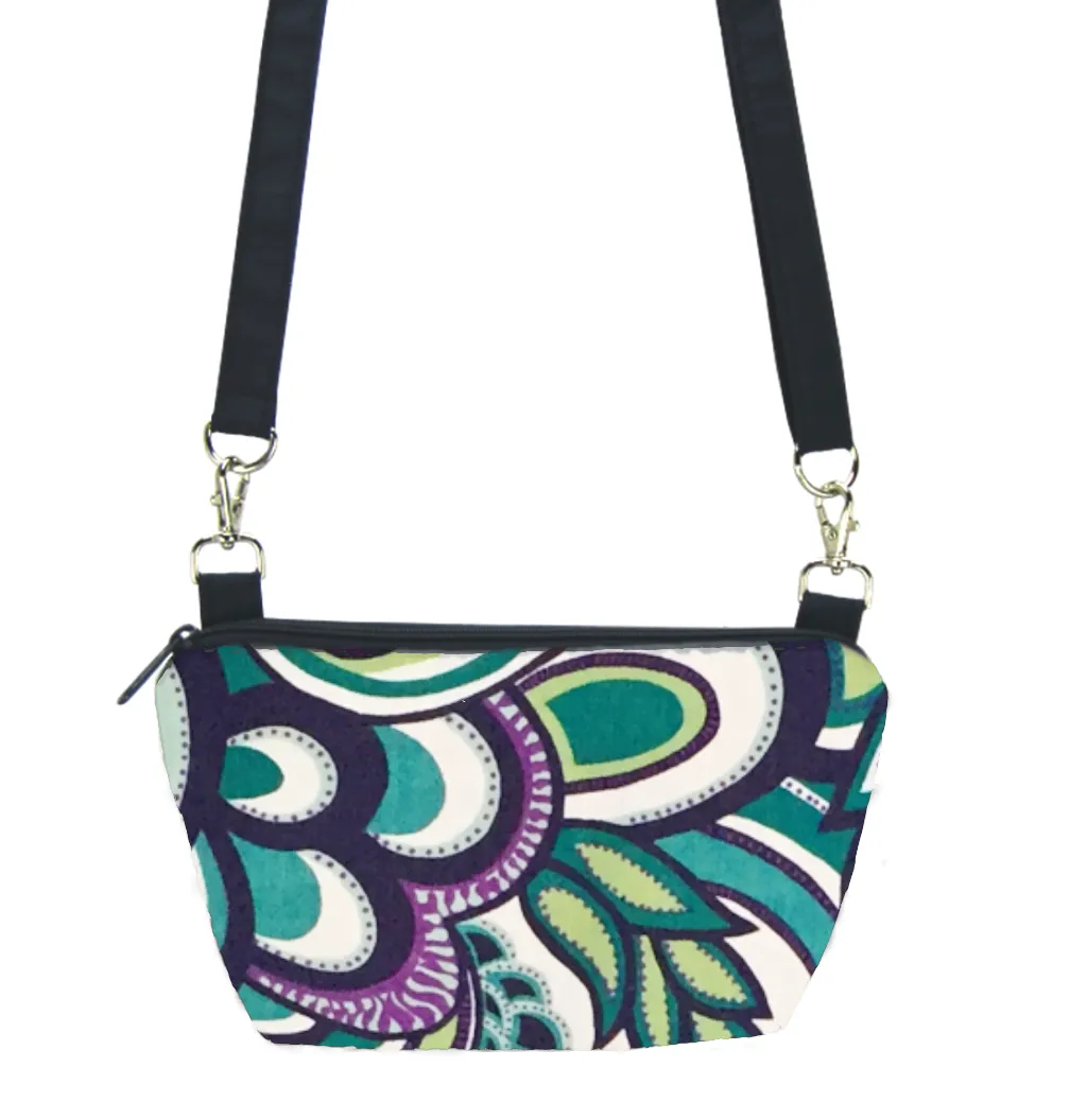 Swirled Paisley in Teal | Navy Nylon | Traveler Belt Bag