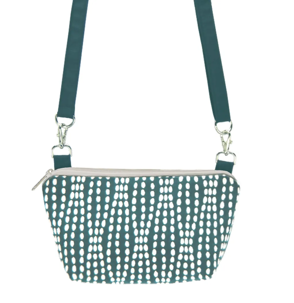 Wavy Dots in Teal | Teal Nylon | Traveler Belt Bag