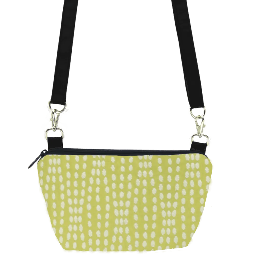 Wavy Dots in Yellow | Black Nylon | Traveler Belt Bag