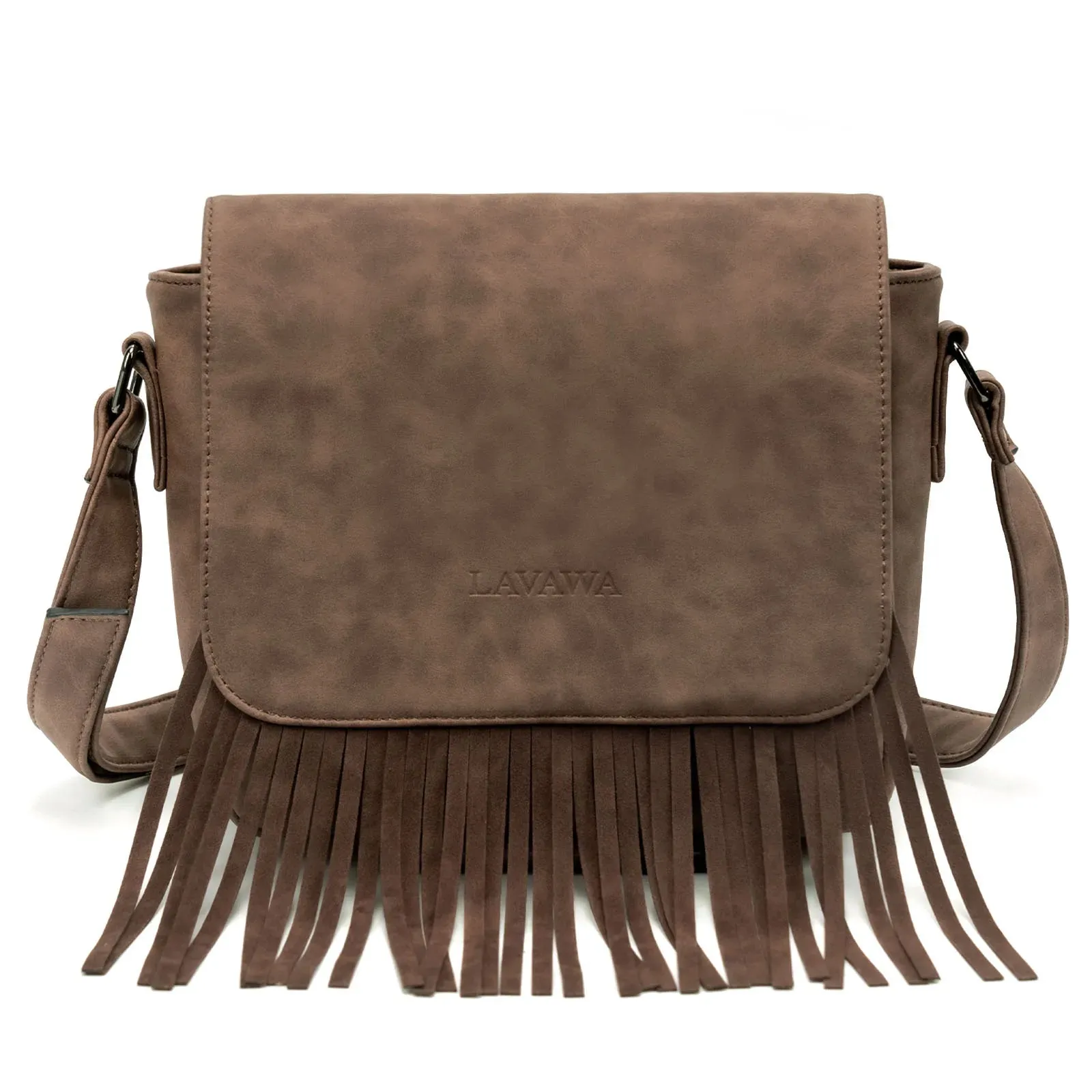 Western Fringe Shoulder Bag – PU Leather Crossbody with Buckle