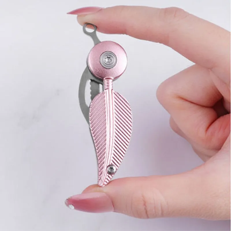 Wholesale Feather Foldable Knife with Hidden Blade Self Defense Keychain