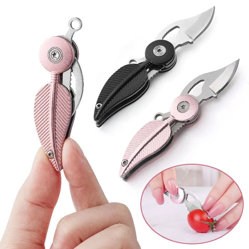 Wholesale Feather Foldable Knife with Hidden Blade Self Defense Keychain